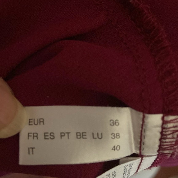 Yessica Burgundy Red Belted Short Split Sleeve Shift Dress - Picture 7 of 8